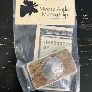 Moose Antler Money Clip - Natural Brown